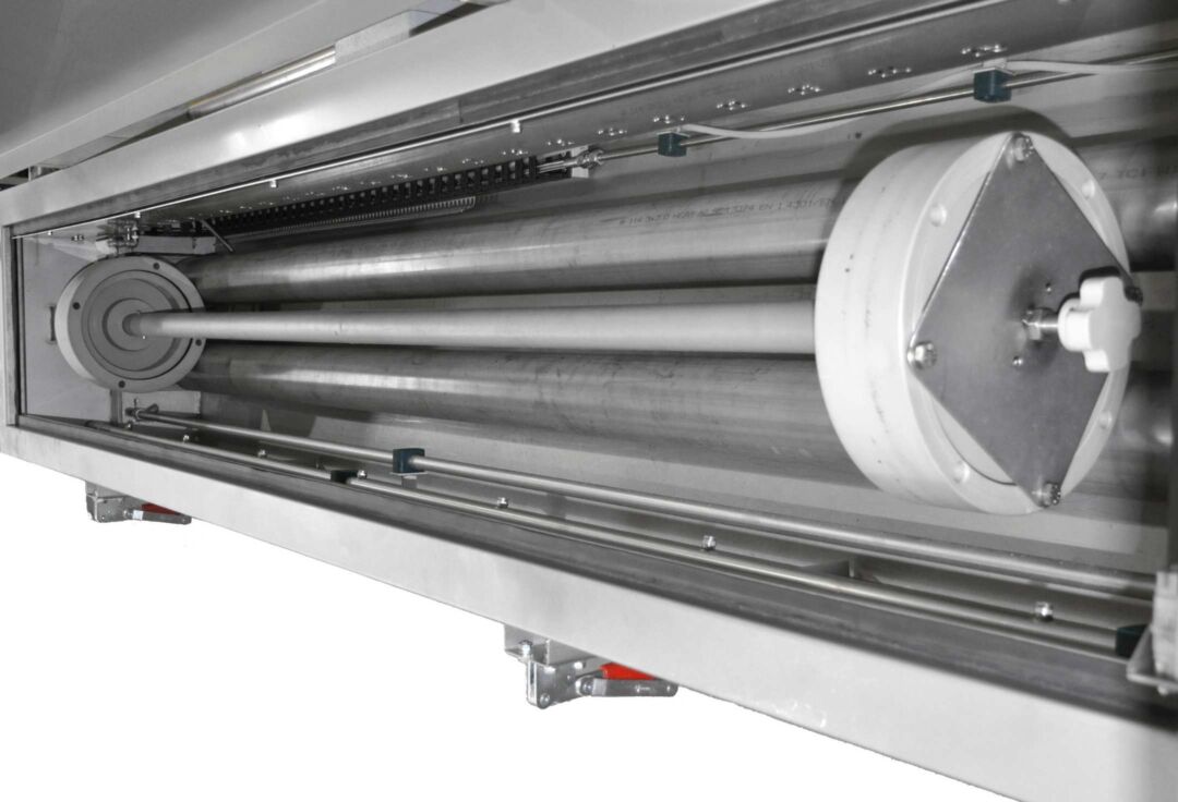 Innenansicht der Waschmaschine HA zur Reinigung von Rasterwalzen und Tiefdruckzylindern