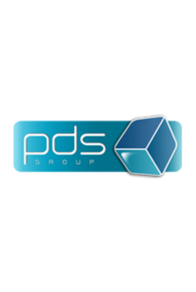Logo der pds Group mit 3D-Würfel