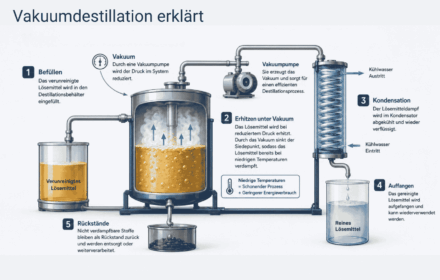 Infographic on Vacuum Distillation with Process Steps